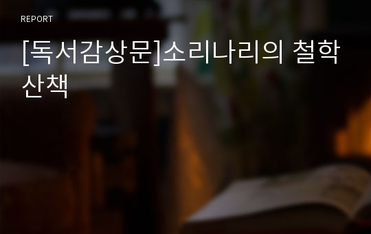 [독서감상문]소리나리의 철학산책
