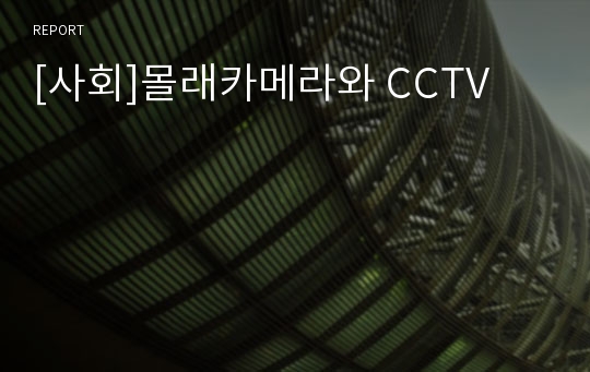 [사회]몰래카메라와 CCTV