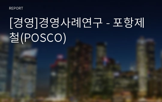[경영]경영사례연구 - 포항제철(POSCO)