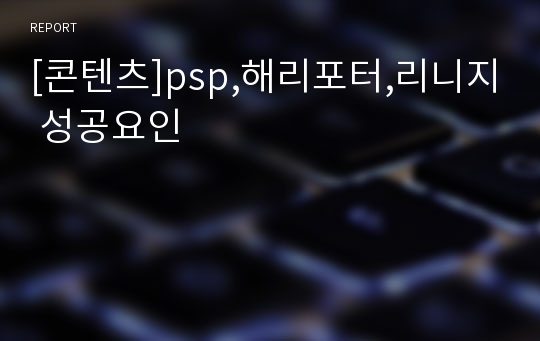 [콘텐츠]psp,해리포터,리니지 성공요인