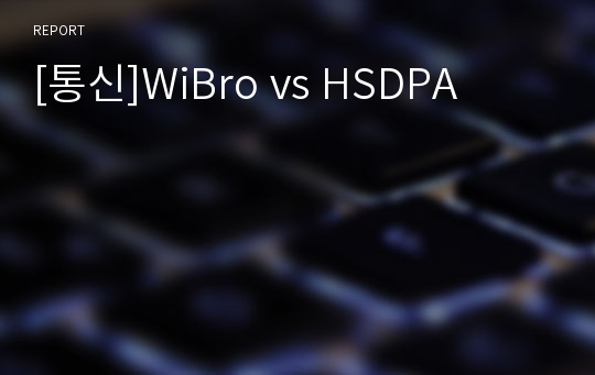 [통신]WiBro vs HSDPA