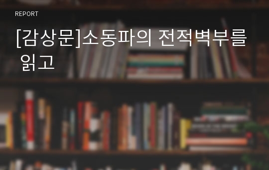 [감상문]소동파의 전적벽부를 읽고