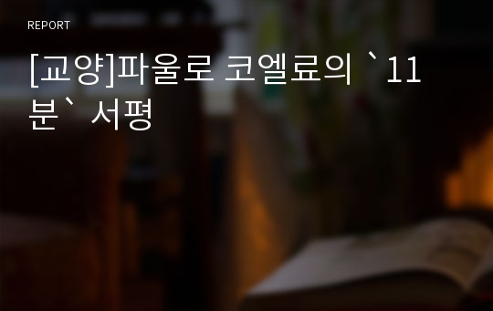 [교양]파울로 코엘료의 `11분` 서평