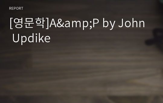 [영문학]A&amp;P by John Updike