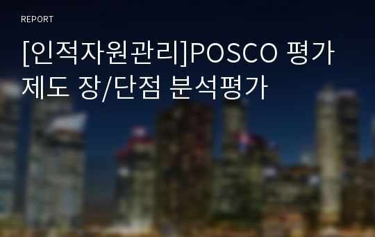 [인적자원관리]POSCO 평가제도 장/단점 분석평가