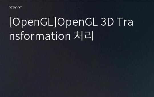 [OpenGL]OpenGL 3D Transformation 처리