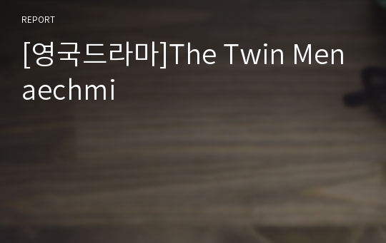 [영국드라마]The Twin Menaechmi