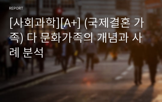 [사회과학][A+] (국제결혼 가족) 다 문화가족의 개념과 사례 분석