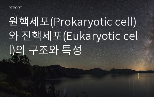 원핵세포(Prokaryotic cell)와 진핵세포(Eukaryotic cell)의 구조와 특성