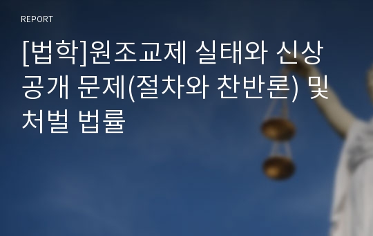 [법학]원조교제 실태와 신상공개 문제(절차와 찬반론) 및 처벌 법률