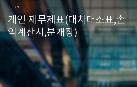 개인 재무제표(대차대조표,손익계산서,분개장)