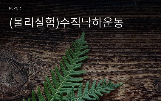 (물리실험)수직낙하운동