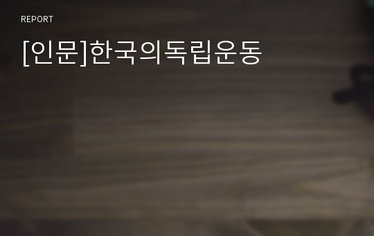 [인문]한국의독립운동
