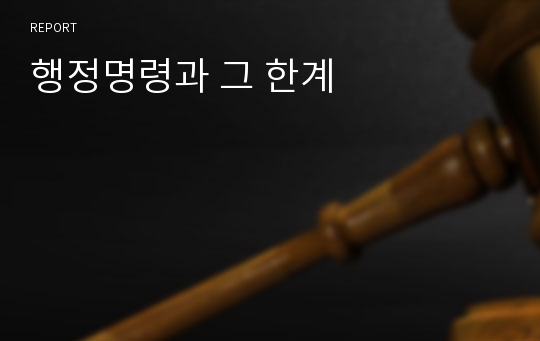 행정명령과 그 한계