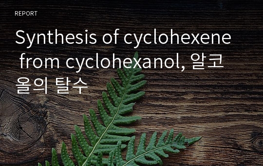Synthesis of cyclohexene from cyclohexanol, 알코올의 탈수