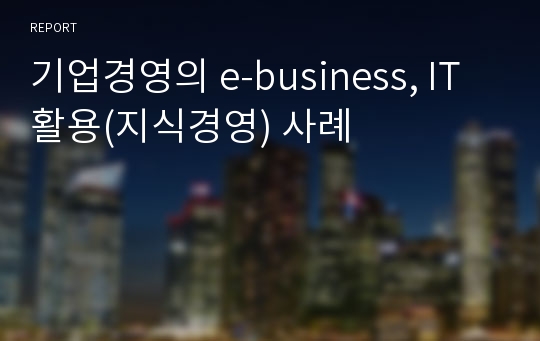 기업경영의 e-business, IT활용(지식경영) 사례