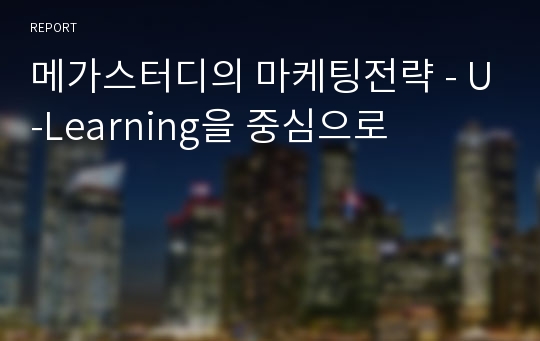 메가스터디의 마케팅전략 - U-Learning을 중심으로