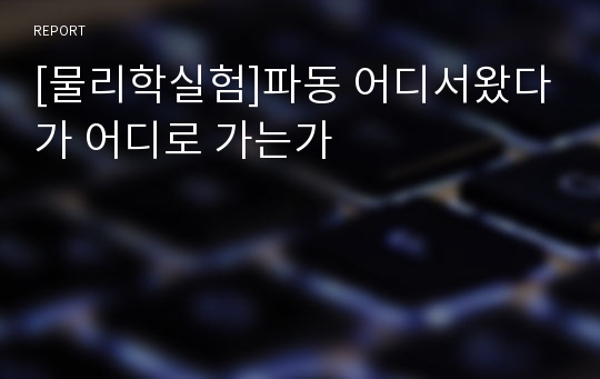 [물리학실험]파동 어디서왔다가 어디로 가는가