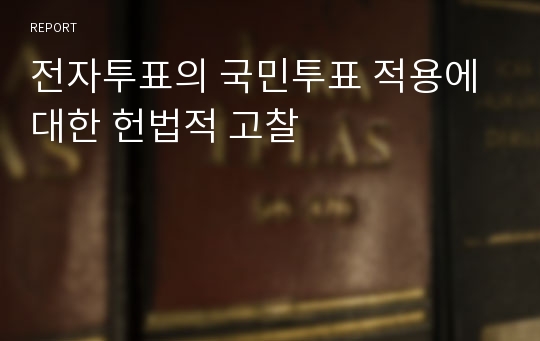 전자투표의 국민투표 적용에 대한 헌법적 고찰