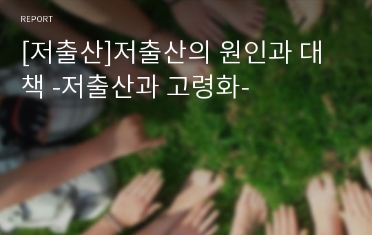 [저출산]저출산의 원인과 대책 -저출산과 고령화-