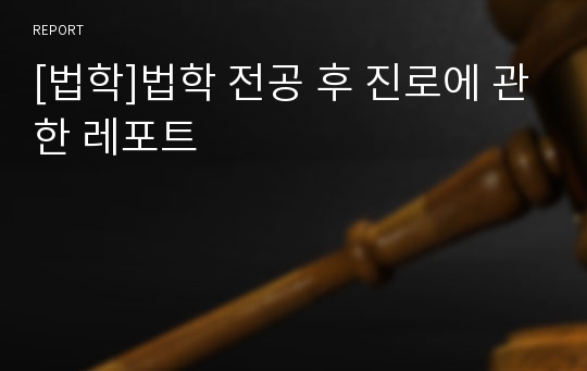 [법학]법학 전공 후 진로에 관한 레포트