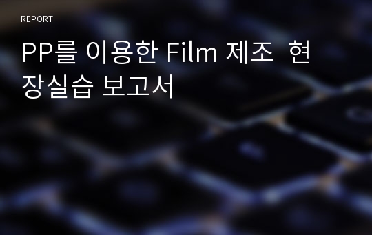 PP를 이용한 Film 제조  현장실습 보고서