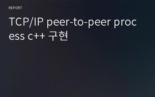 TCP/IP peer-to-peer process c++ 구현