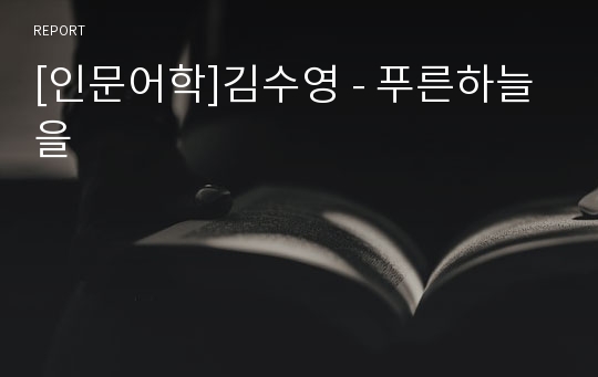 [인문어학]김수영 - 푸른하늘을