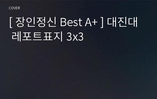 [ 장인정신 Best A+ ] 대진대 레포트표지 3x3