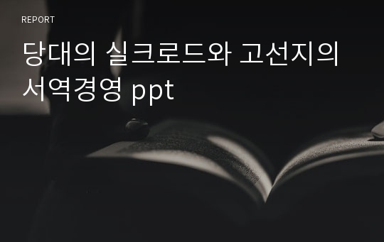 당대의 실크로드와 고선지의 서역경영 ppt