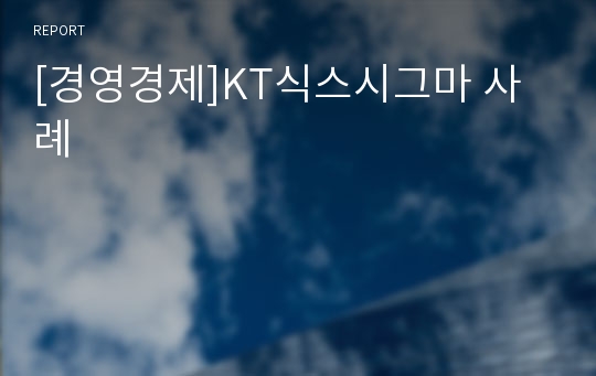 [경영경제]KT식스시그마 사례