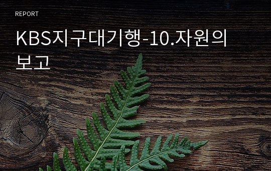 KBS지구대기행-10.자원의 보고