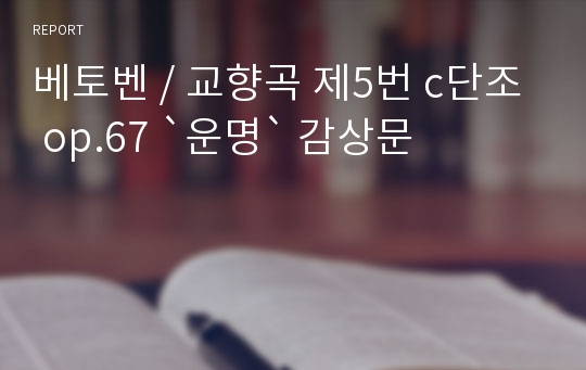 베토벤 / 교향곡 제5번 c단조 op.67 `운명` 감상문