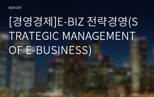 [경영경제]E-BIZ 전략경영(STRATEGIC MANAGEMENT OF E-BUSINESS)