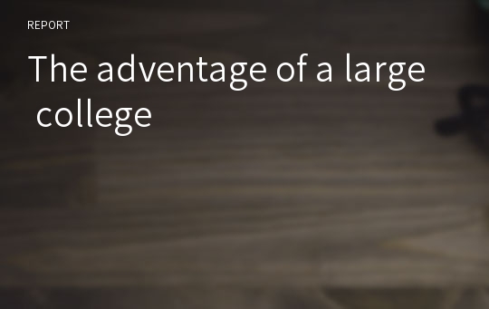 The adventage of a large college