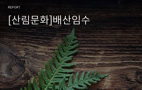 [산림문화]배산임수
