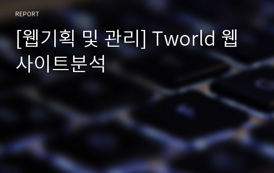 [웹기획 및 관리] Tworld 웹사이트분석