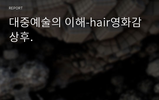 대중예술의 이해-hair영화감상후.