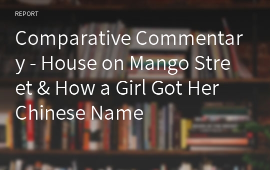 Comparative Commentary - House on Mango Street &amp; How a Girl Got Her Chinese Name