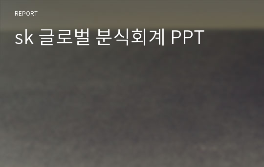 sk 글로벌 분식회계 PPT