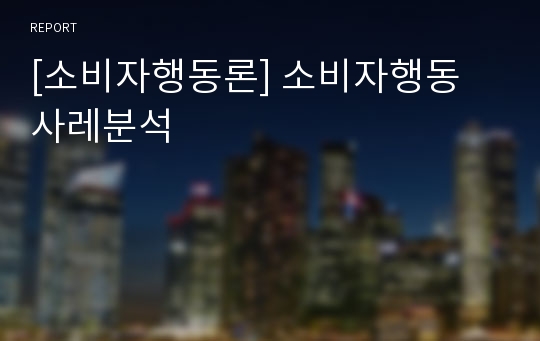 [소비자행동론] 소비자행동 사레분석