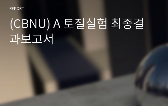 (CBNU) A 토질실험 최종결과보고서