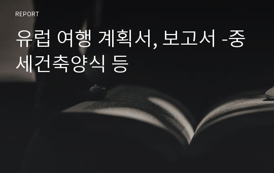 [우수자료] 유럽 여행 계획서, 보고서 -중세건축양식 등