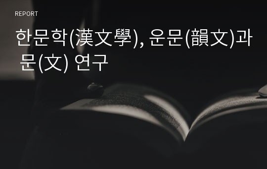 한문학(漢文學), 운문(韻文)과 문(文) 연구