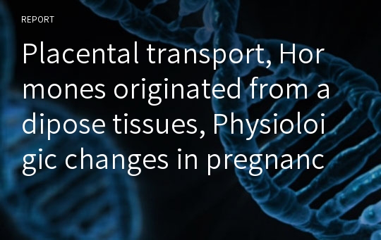 Placental transport, Hormones originated from adipose tissues, Physioloigic changes in pregnancy, Hormonal control of fetal surfactant production, Contraception
