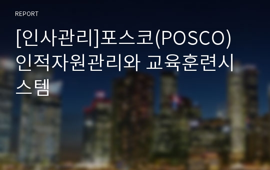 [인사관리]포스코(POSCO) 인적자원관리와 교육훈련시스템