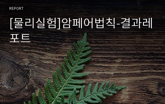 [물리실험]암페어법칙-결과레포트