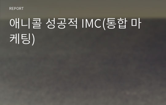 애니콜 성공적 IMC(통합 마케팅)