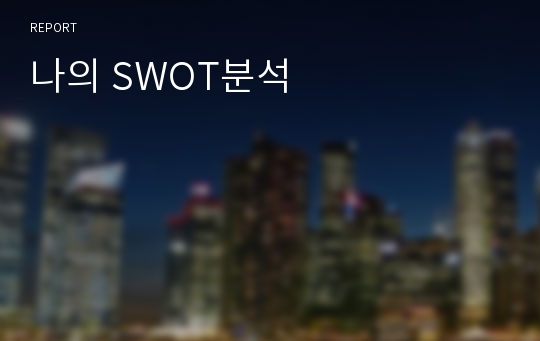 나의 SWOT분석