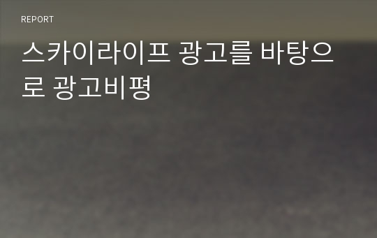 스카이라이프 광고를 바탕으로 광고비평